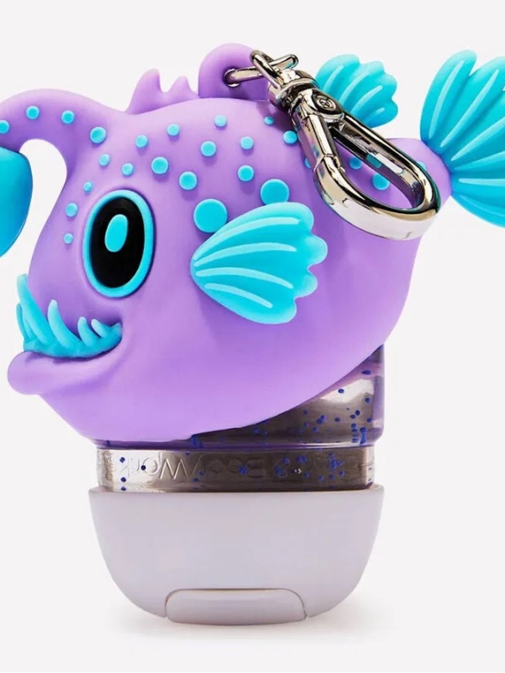 Bath & Body Works Purple & Aqua Fish Hand Sanitizer Keychain